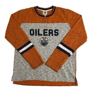Edmonton Oilers Long Sleeve Shirt NHL Hockey Embroidered Logo Youth XL